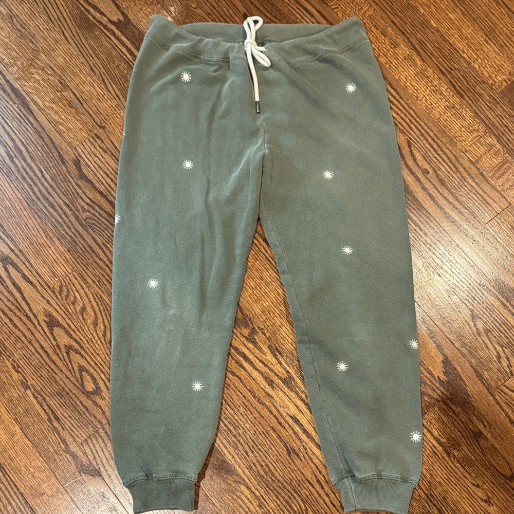 The Stadium Sweatpants in Size 1 (Small) Olive with Embroidery by The Great